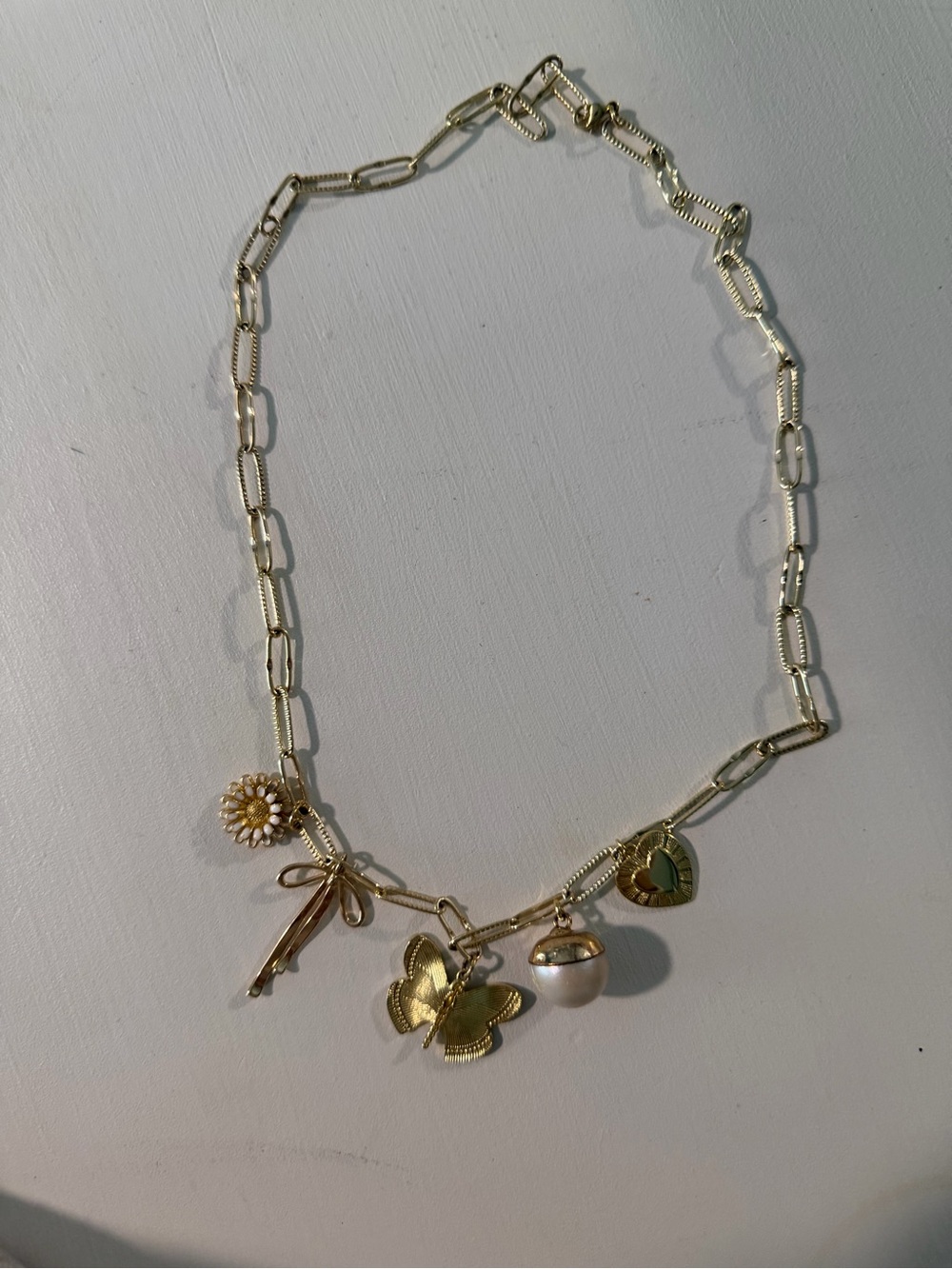 Gold Charm Link Necklace